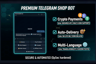 build a professional telegram bot with crypto checkout