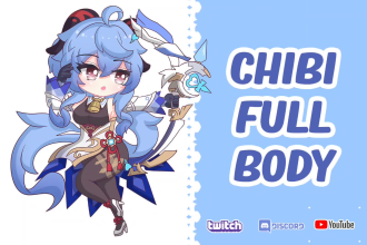 draw cute full body anime chibi characters