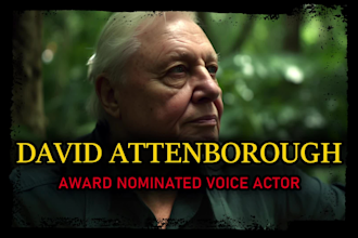 voice a fun energetic david attenborough