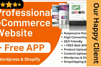 design and develop a professional ecommerce website with free app, fast delivery
