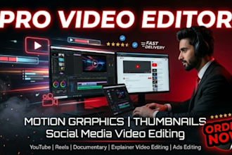 professional video editor, thumbnail designer and motion graphics artist