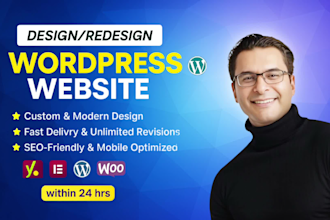 build your wordpress website design revamp wordpress with development elementor
