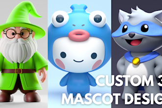 design 3d characters modeling for mascot, animation, and game