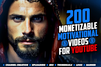 make 200 monetizable motivational videos for youtube channel