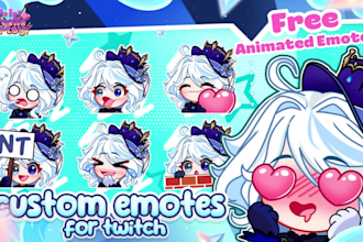 create vtuber emotes, twitch emotes, animated emotes and sub badges for you