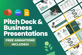 design a professional powerpoint, investor pitch deck, or film pitch deck