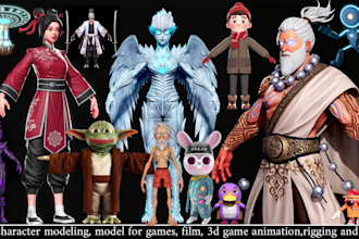 design 3d game character modeling, 3d animation, rigging,3d game model, game vfx
