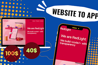 convert website to app, android app and ios app, mobile app