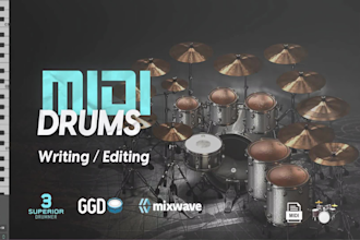 create realistic midi drums track for rock, pop punk track