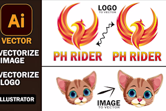 recreate logo using adobe illustrator, image to vector