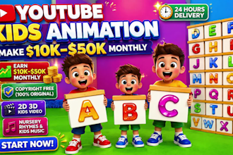 create 3d kids animation videos, 2d animation video, animation for kids