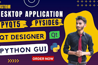 develop python gui desktop app in pyqt tkinter and qt designer