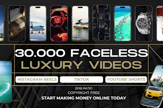 deliver 30,000 ready to use, viral faceless videos