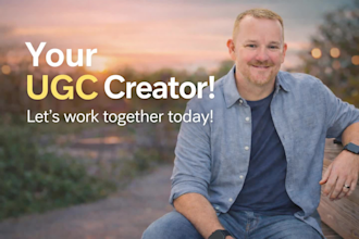 create a video for social media ads for male ugc spokeperson