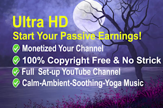 create a youtube channel with 30 meditation, relaxing, yoga, sleep music videos