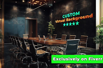 design virtual 3d office background in 1 hour