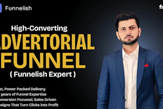 design advertorial pages and landing on funnelish