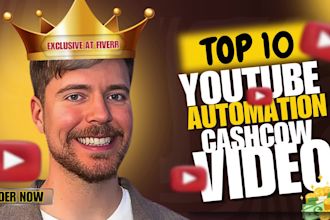 build top 10 youtube automation, faceless videos, cash cow video