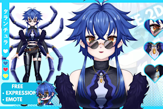 design and rig anime art live2d vtuber model for streaming
