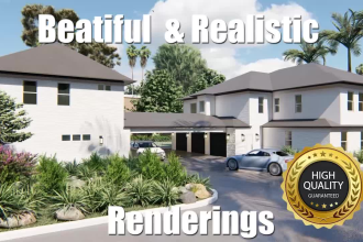 create 3d exterior and interior architecture renderings