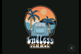 do vintage illustrations for print t shirts and logo design