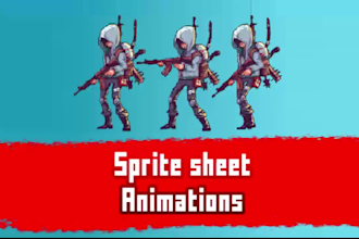 do 2d game sprite sheet and character sprite animation