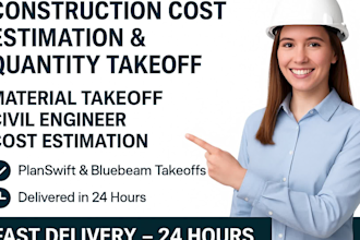 provide project cost estimation and quantity takeoffs