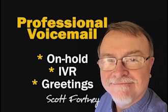 voice your voicemail greeting for personal or business, IVR, message on hold