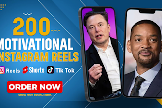 create 200 motivational reels for instagram and youtube shorts