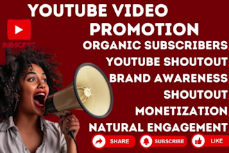 do USA youtube video promotion shoutout channel to 9m organic subscribers, views