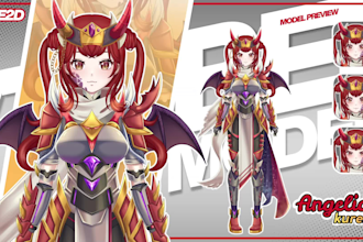 design and rig live2d vtuber model in anime style for vtube studio