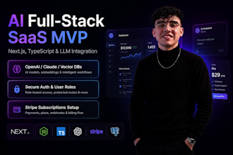 build your ai saas mvp full stack with nextjs and openai