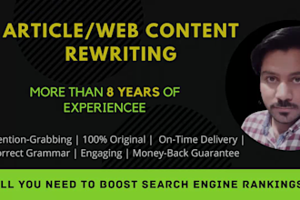 be your rewriter to rewrite article or web content rewriting