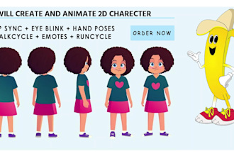 create 2d character design and character animation