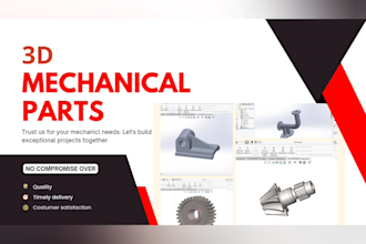 make 3d mechanical parts and 2d engineering drawings using solidworks