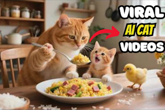 edit monetizable viral ai cat videos, funny pet for youtube shorts, and reels