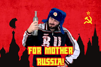 say a message as an epic russian