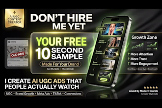 first sample ad free I create ai ugc,video ads,ai product video ad