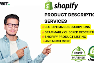 write shopify product descriptions with seo  copywriting