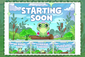 design animated twitch overlay and stream package