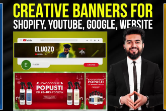 design banners for shopify, youtube, google, and website