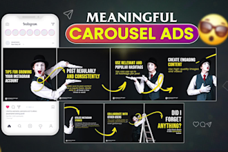 design engaging carousel ads for instagram, linkedin, facebook ads campaign