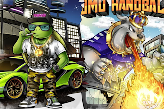 draw cartoon mascot and logo design for your brand