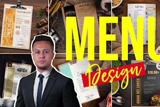 design restaurant menu, food menu card, digital menu or logo
