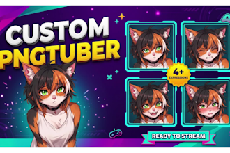 draw a custom furry pngtuber model for streaming
