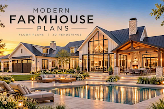 design modern farmhouse floor plans and 3d renderings