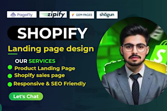 do figma to shopify or shopify  landing page design using pagefly or gempages