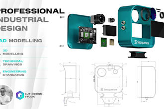 do 3d cad design, cad drawing and 3d modelling