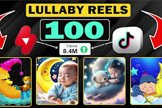create 100 lullaby youtube shorts and instagram reels