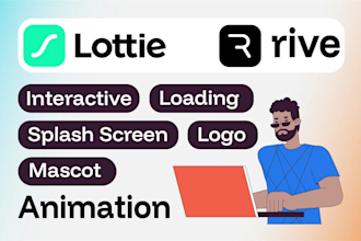 custom lottie animation and rive animation for web and app